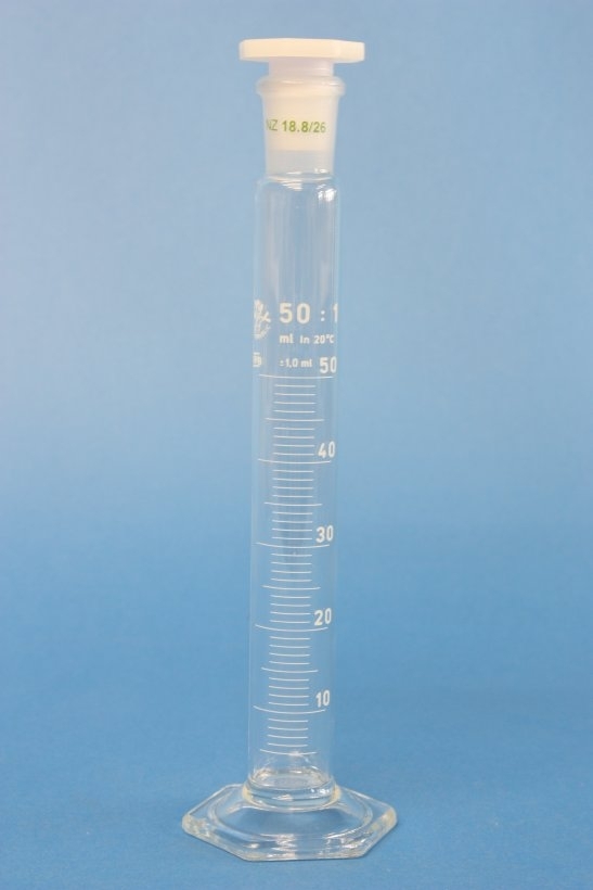 Mischzylinder, 50 ml Inhalt, Unterteilung: 1 ml