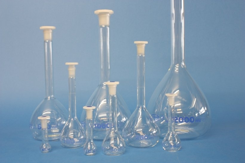 Messkolben, 1000 ml Inhalt, Klasse A, DIN EN ISO 1042