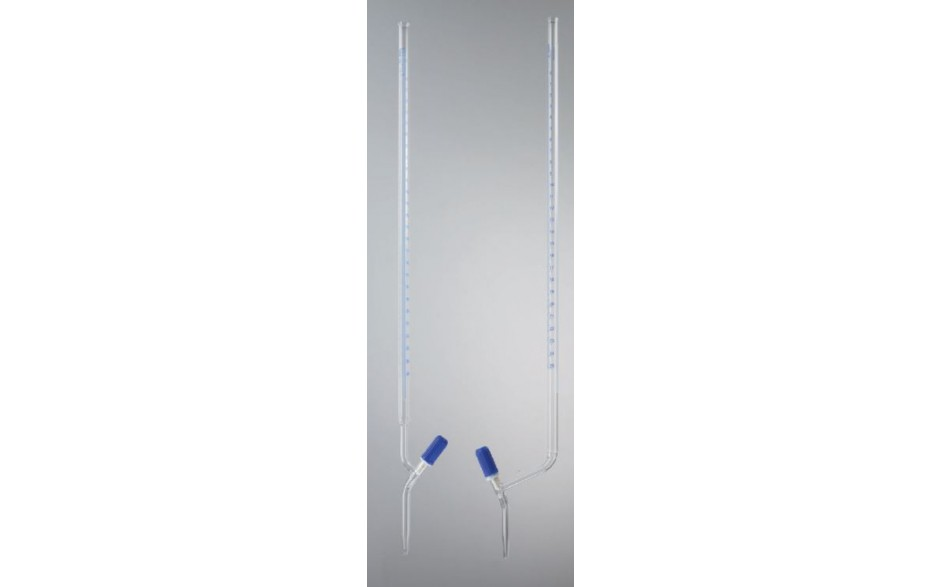 Bürette, mit geradem PTFE-Spindelhahn, 50 ml, Teilung: 0,1 ml und Schellbachstreifen