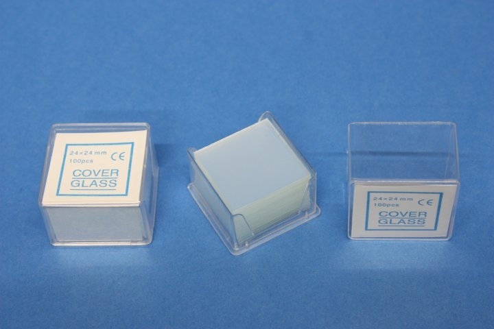 Deckgläser, 24 x 24 mm, für die Mikroskopie, 100 Stück