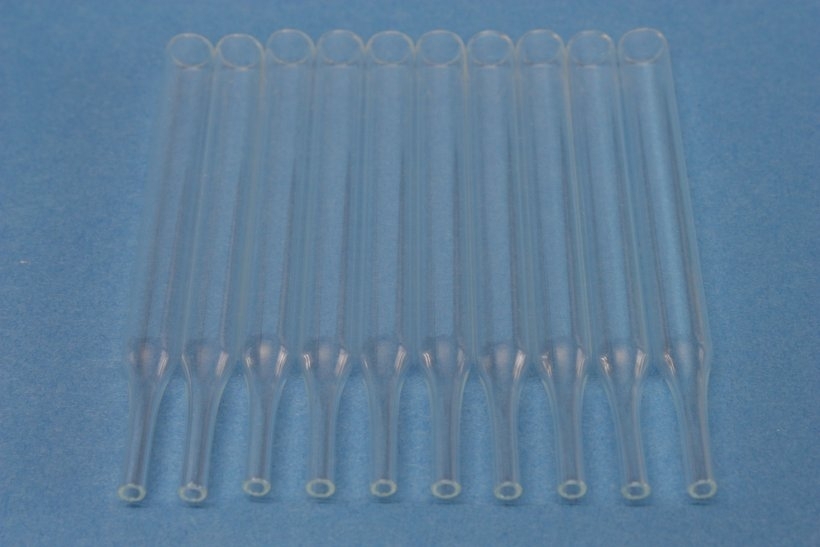 Tropfpipetten, aus Glas, 80 mm lang, Packungsinhalt: 100 Stück