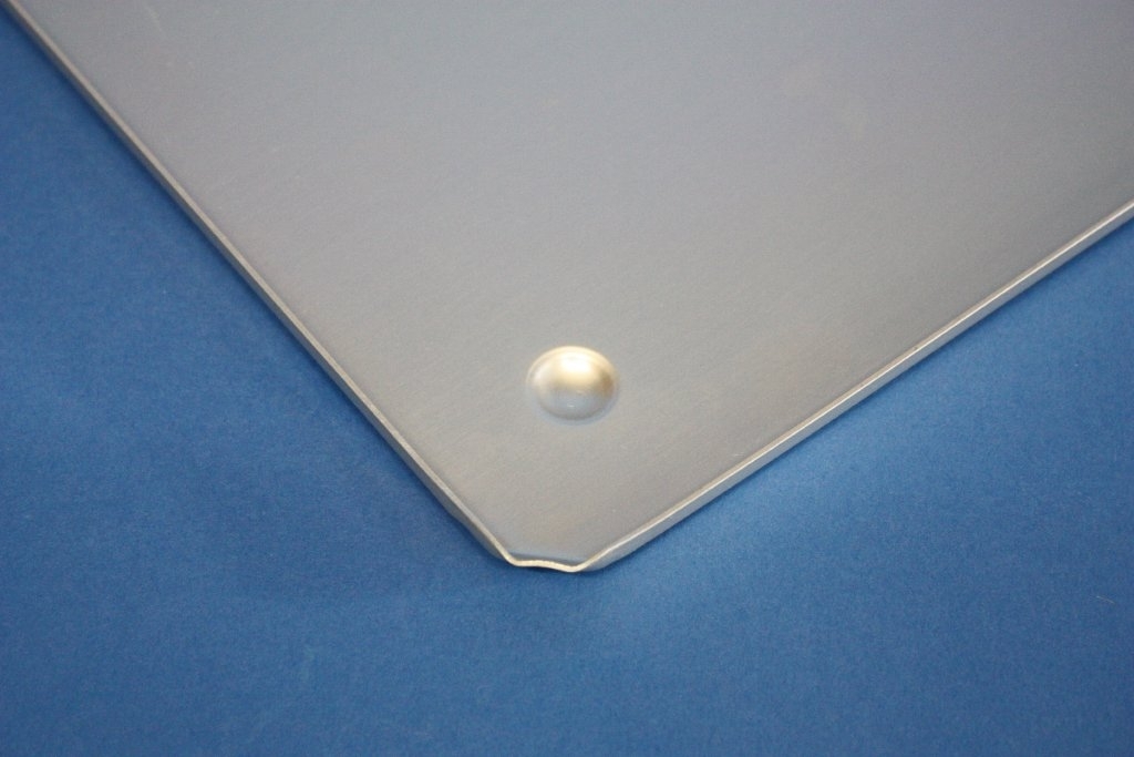 Sicherheitsunterlegplatte, Abmessungen: 400 x 400 mm, aus eloxiertem Aluminium