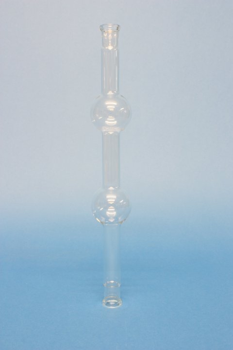 Verbrennungsrohr mit 2 Kugeln, SB 19, aus Borosilikatglas 3.3