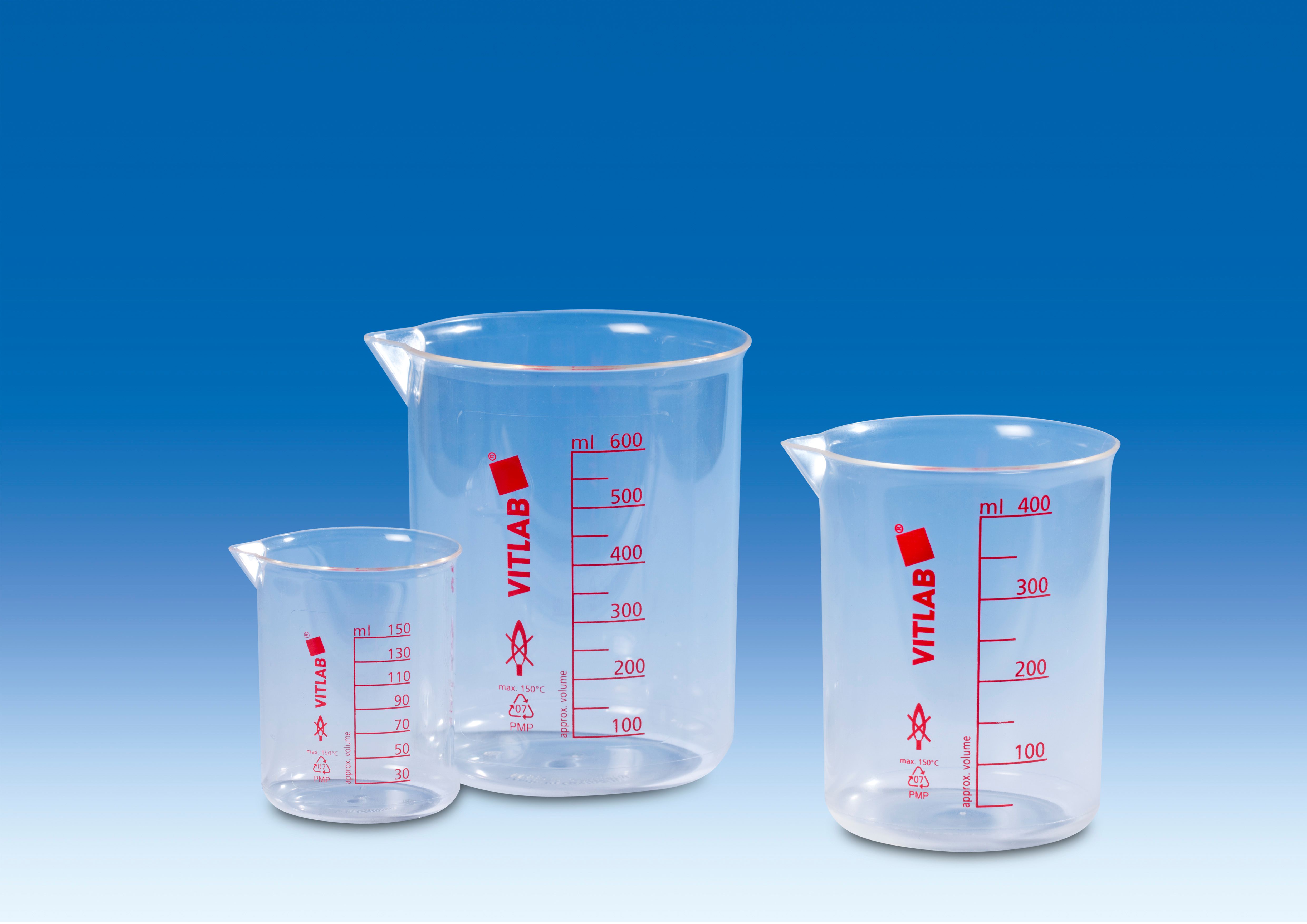 Laborbecher aus TPX® (PMP), 100 ml, nach ISO 7056