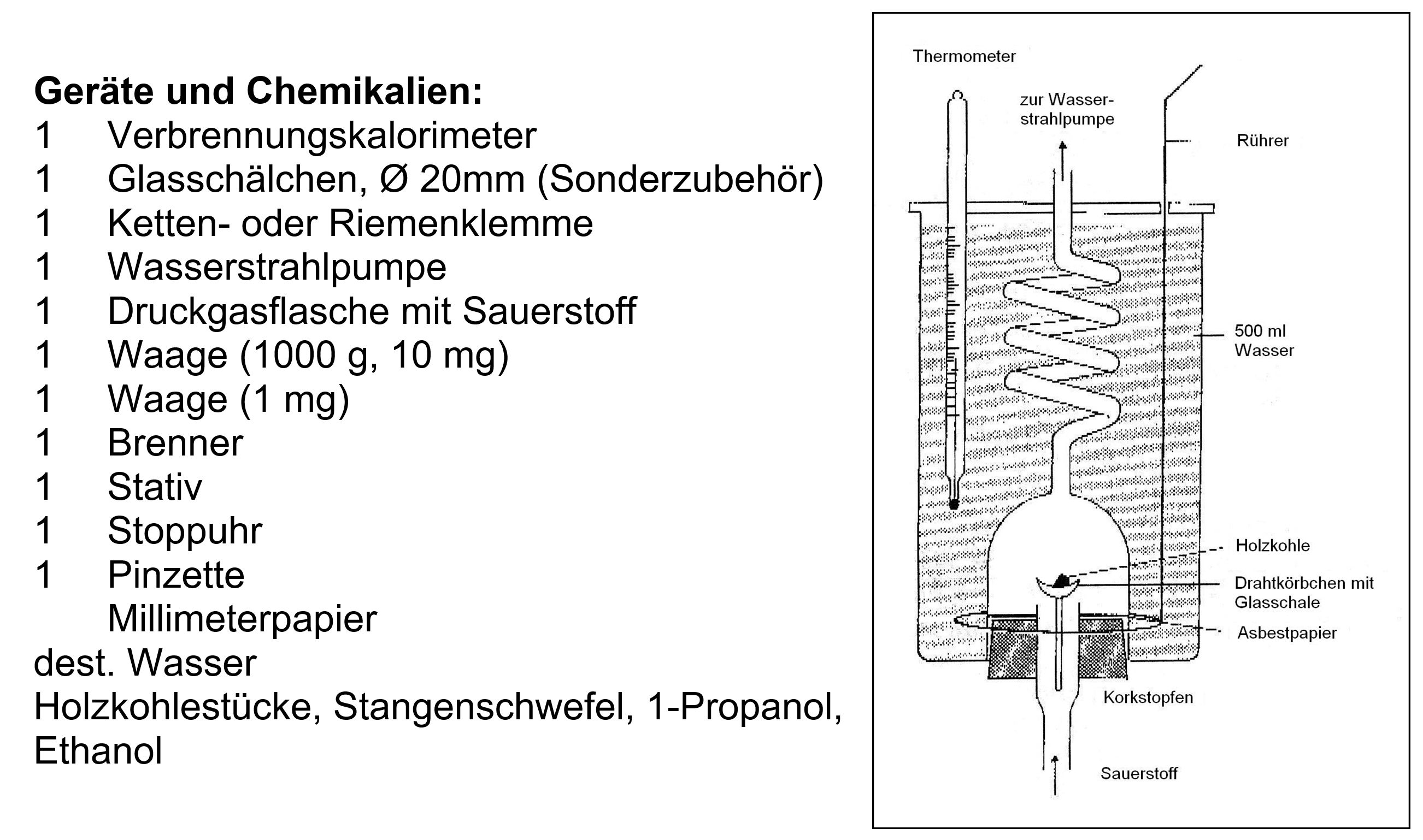 Verbrennungskalorimeter nach Theimann