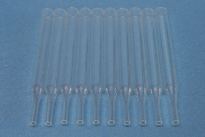 Tropfpipetten, aus Glas, 80 mm lang, Packungsinhalt: 100 Stück