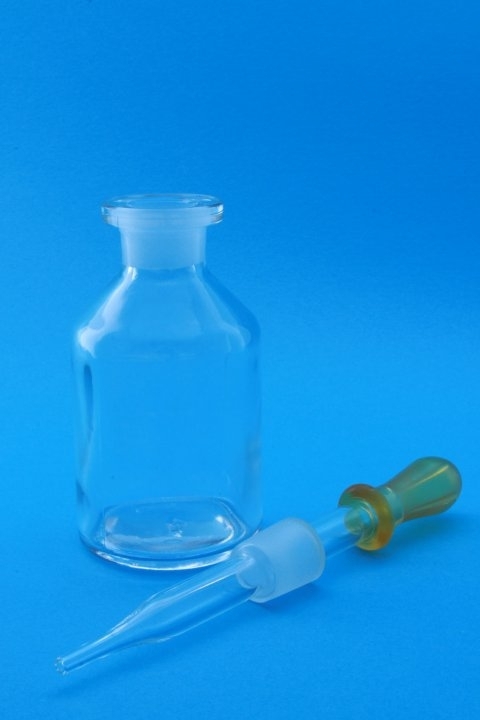 Pipettenflaschen, klar, 50 ml und Gummihütchen