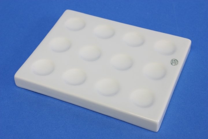 Tüpfelplatte aus Porzellan mit 12 Vertiefungen