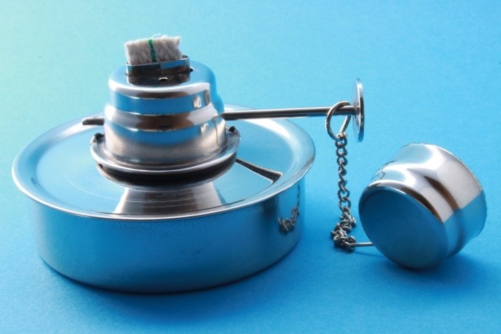 Spiritusbrenner, Edelstahl (Spirituslampe mit verstellbarem Docht)