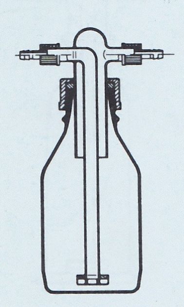 Gaswaschflasche mit Schraubverb.-System, Einsatzhöhe verstellb., 500 ml"