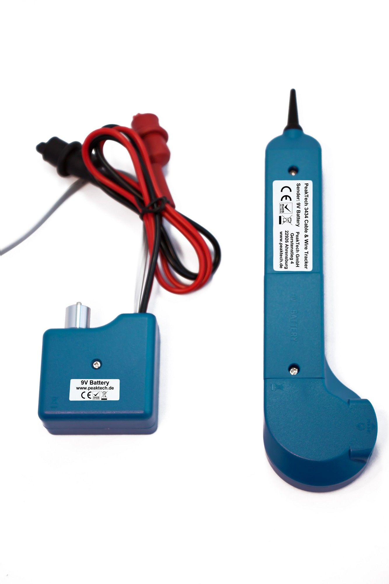 Leitungssuchgerät / Stromkreisdetektor mit Sender & Empfänger «PeakTech® P 3434»