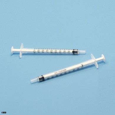 Kunststoffspritzen (Einmal-Spritze), 1 ml Inhalt, Luer, 3-Teilig aus Polyproylen