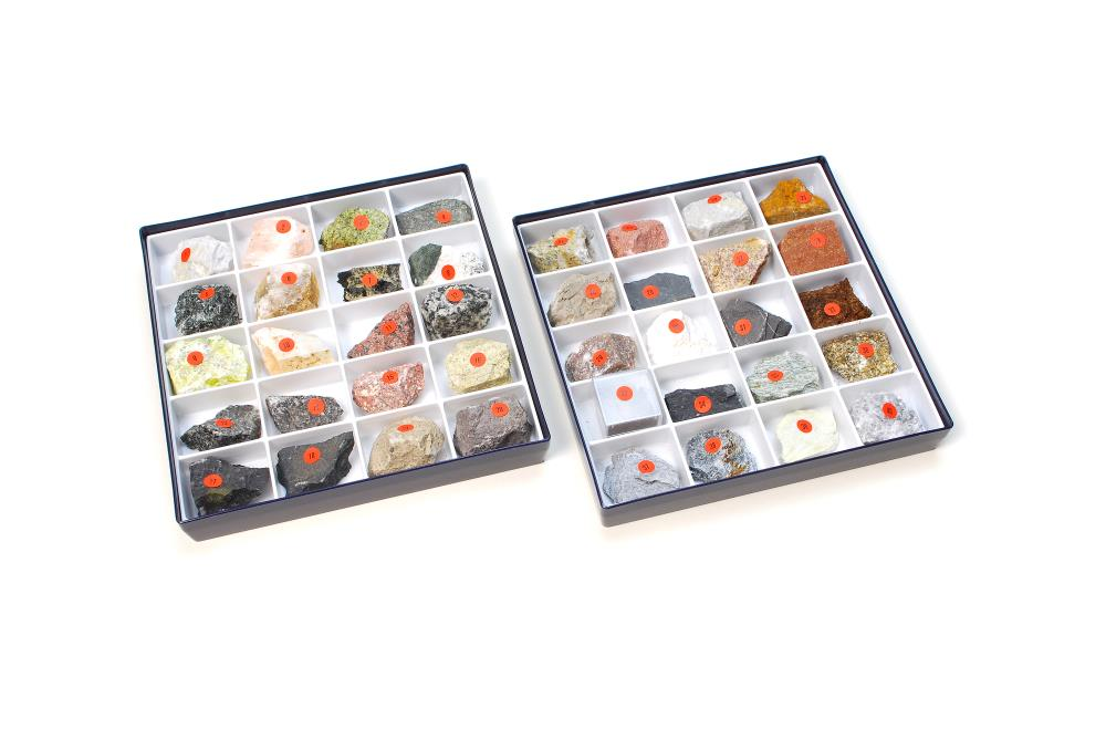 10 Gesteinsbildende Mineralien und 30 Gesteine