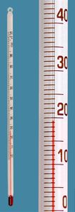 Schülerthermometer mit Öse, mit roter Anzeigenfüllung, -10 ... +250:1 °C, mit roter Anzeigenfüllung