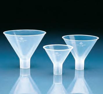 Pulvertrichter, PP, oben: 80 mm Ø, mit kurzem weiten Stiel 21 mm i.d.Ø