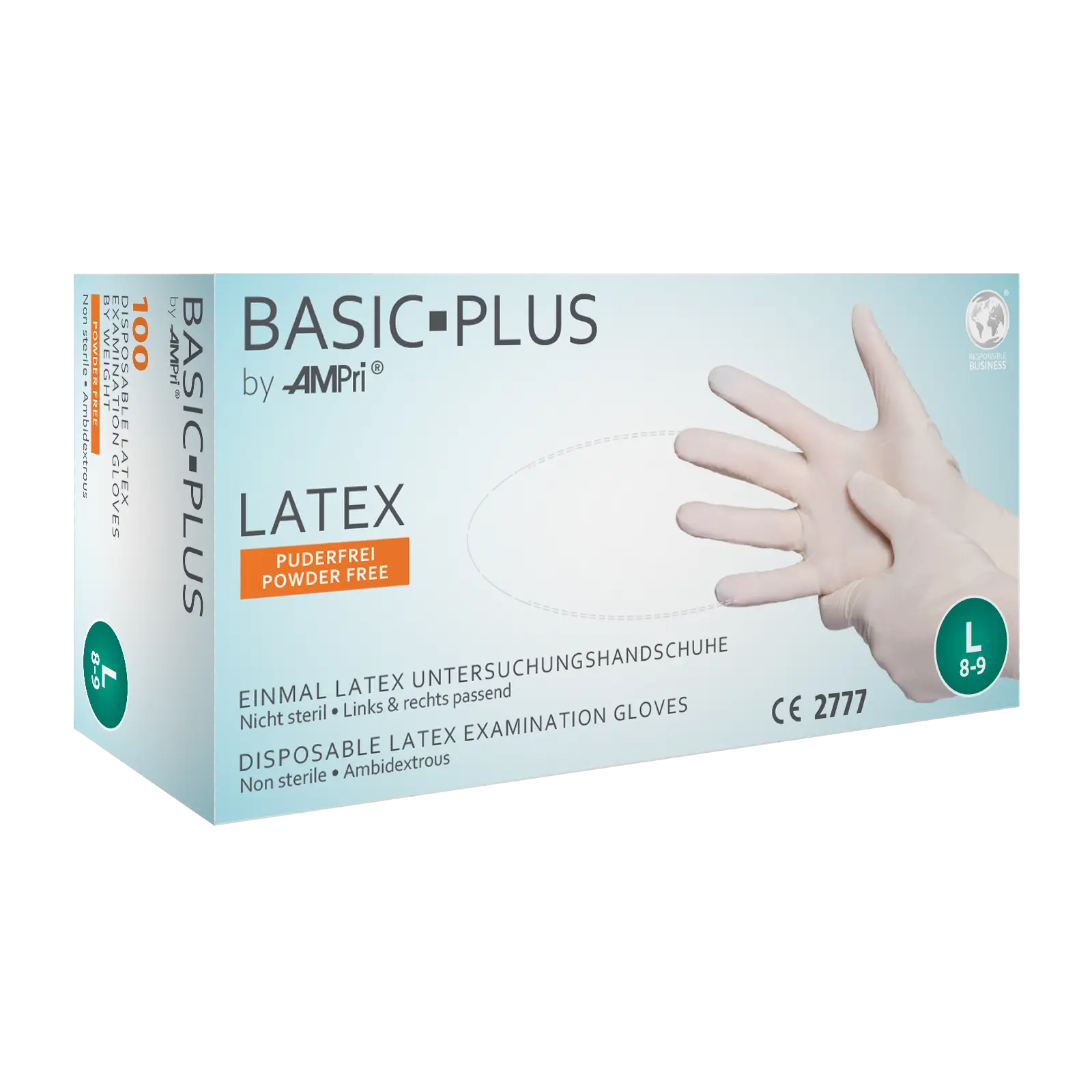 Latex Einmalhandschuhe, puderfrei, Größe S, 100er Spenderbox