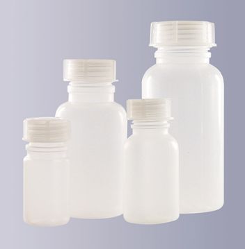 Weithalsflasche 250 ml aus Polyethylen, weich (LDPE), mit Schraubverschluss