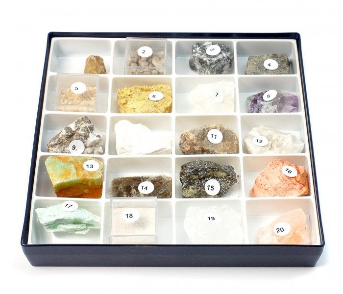 Sammlung von 20 nicht- metallischen  Rohstoffen