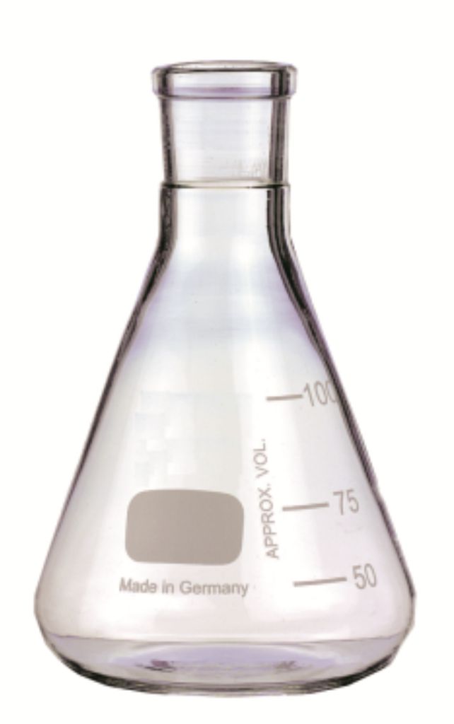 Erlenmeyerkolben, Stopfenbett (SB ungeschliffen) 19, 50 ml