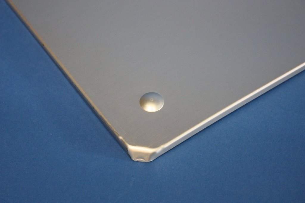 Sicherheitsunterlegplatte, Abmessungen: 400 x 400 mm, aus eloxiertem Aluminium