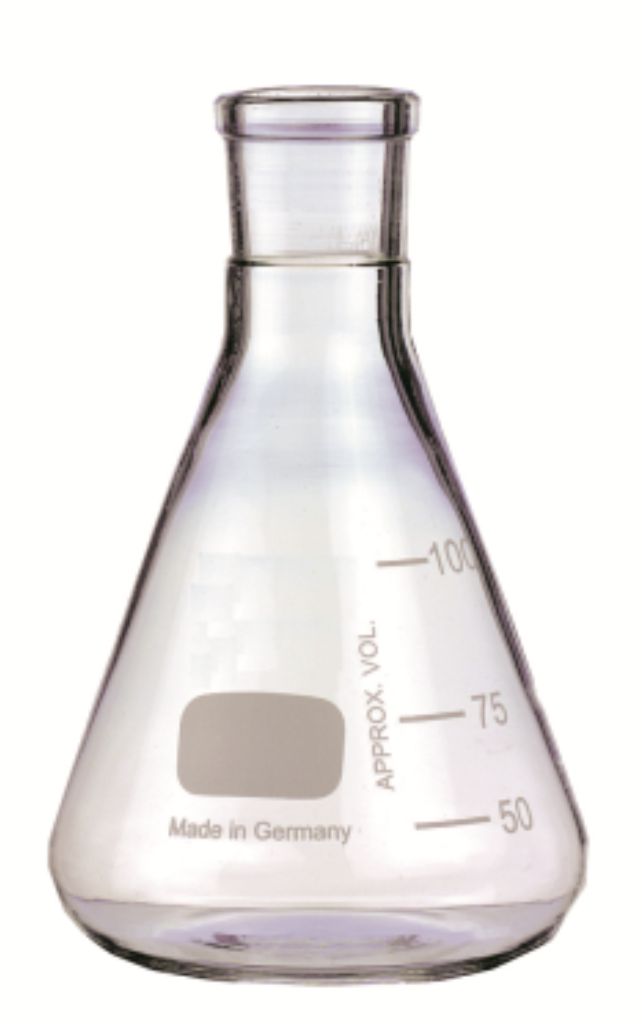 Erlenmeyerkolben, Stopfenbett (SB ungeschliffen) 29, 100 ml