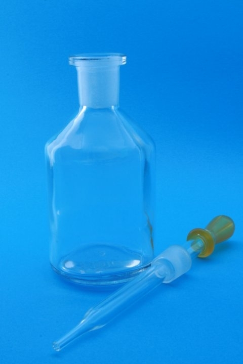 Pipettenflaschen, klar, 100 ml und Gummihütchen