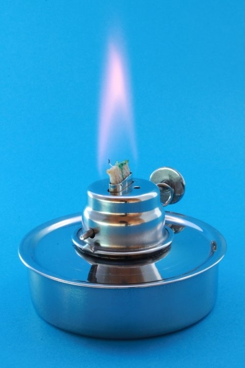 Spiritusbrenner, Edelstahl (Spirituslampe mit verstellbarem Docht)