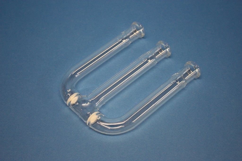 Doppel-U-Rohr, mit Stopfenbett und 2 Fritten