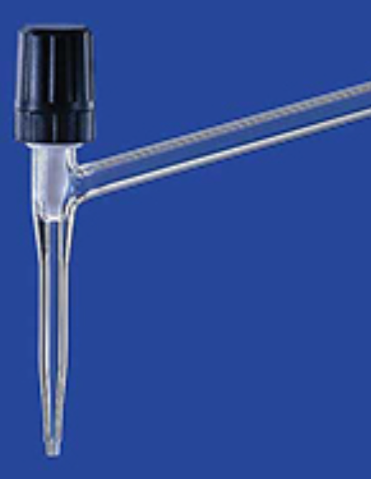 Bürettenhahn mit PTFE-Spindel für seitliche Bürette