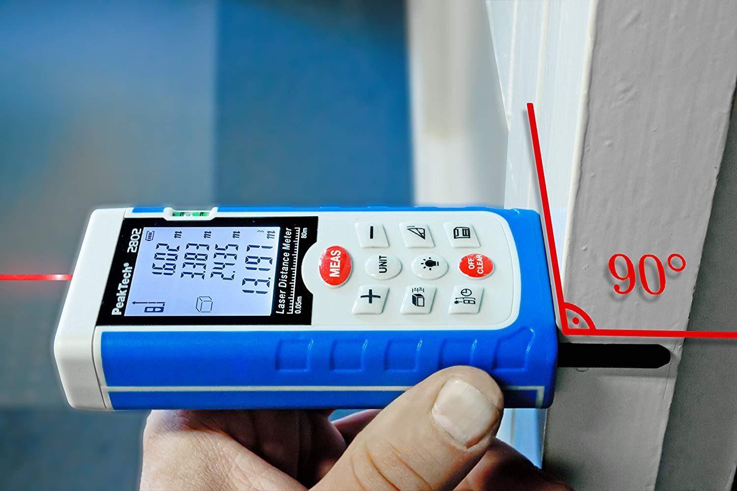 Laser-Entfernungsmessgerät ~ 0,05 ... 80 m «PeakTech® P 2802»