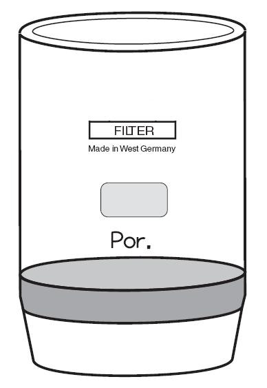 Filtertiegel (Glasfiltertiegel) 30 ml Inhalt, Porosität D3, Durchmesser 30 mm, Höhe 60 mm