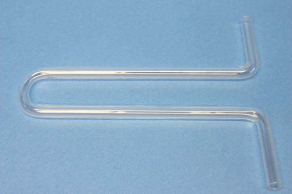 Glasrohrformteil 8 mm, U-Form: 1 Bogen, 2 rechte Winkel, 50/150/150//50 mm