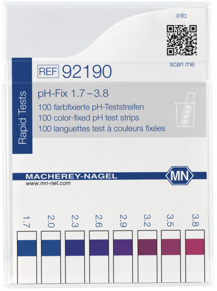 pH-Fix Indikatorstäbchen (1,7 - 3,8) - nicht blutend, Packung à 100 Stäbchen