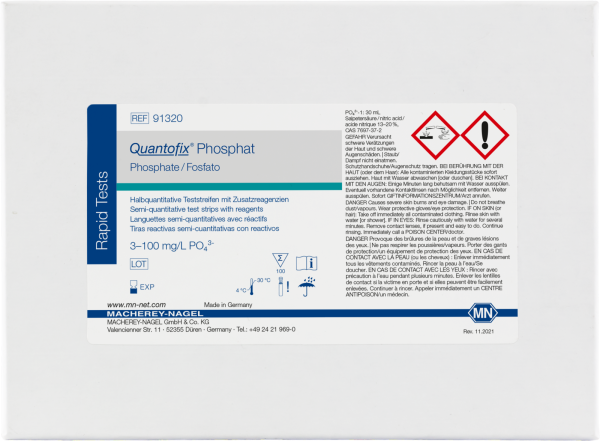 QUANTOFIX® Teststäbchen Phosphat, Dose à 100 Teststreifen