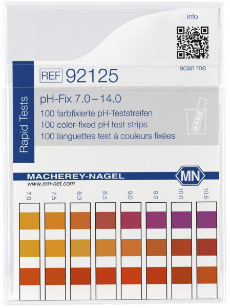 pH-Fix Indikatorstäbchen (7,0 - 14,0) - nicht blutend, Packung à 100 Stäbchen