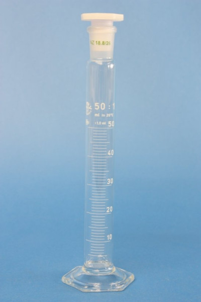 Mischzylinder, 50 ml Inhalt, Unterteilung: 1 ml
