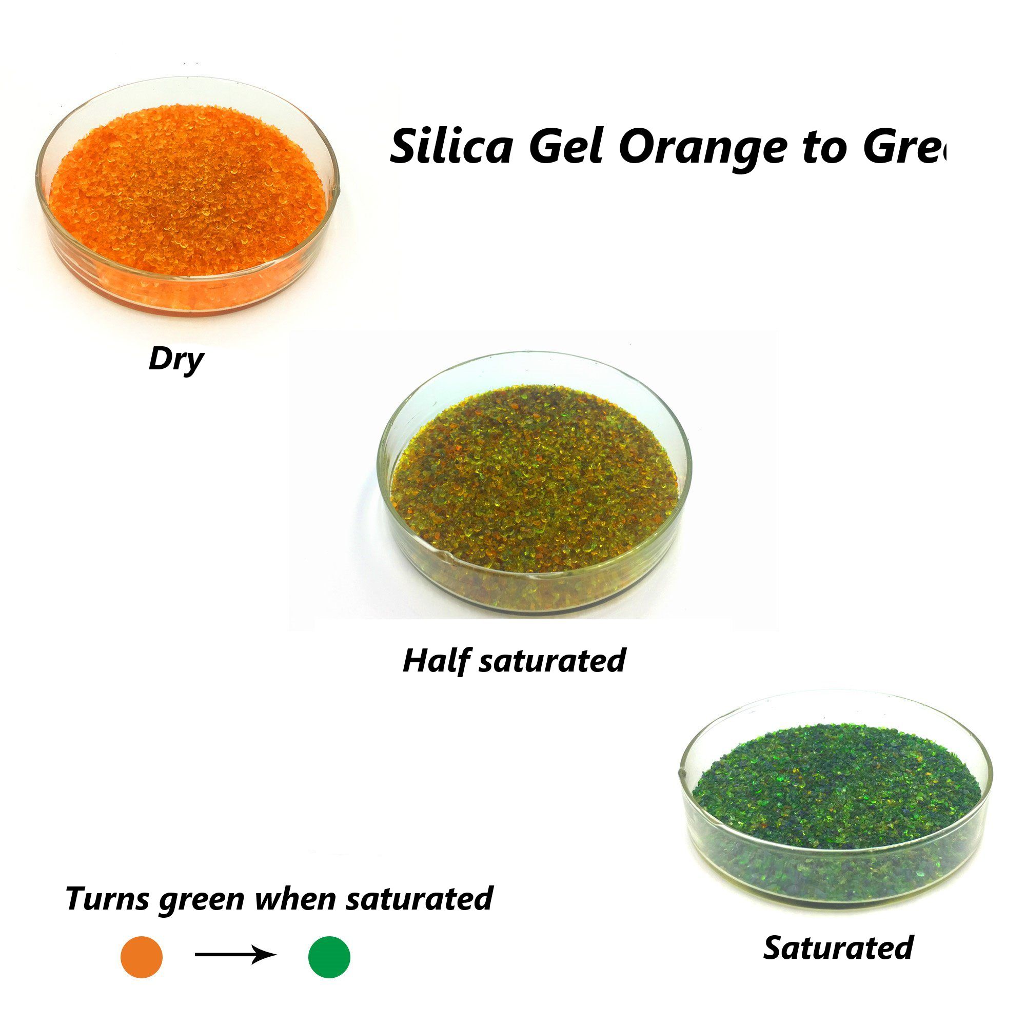 Silica Gel Orange, 1 KG Perlform 2-5 mm, mit Indikator