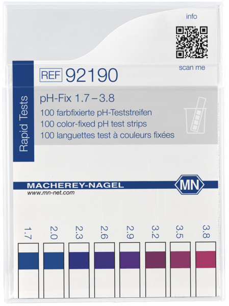 pH-Fix Indikatorstäbchen (1,7 - 3,8) - nicht blutend, Packung à 100 Stäbchen