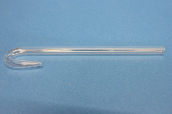 Glasrohrformteil, 8 mm, mit Bogen und 30-mm-Spitze, 150 mm