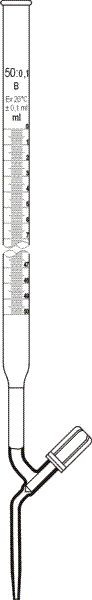 Bürette, mit geradem PTFE-Spindelhahn, 10 ml, Teilung: 0,05 ml