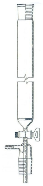 Chromatographie-Säule, 175 mm lang, mit Fritte und Absaugung, NS 29/32