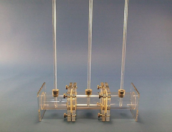 Dreikammerosmometer aus Plexiglas®, zur Demonstration des osmotischen Druckes