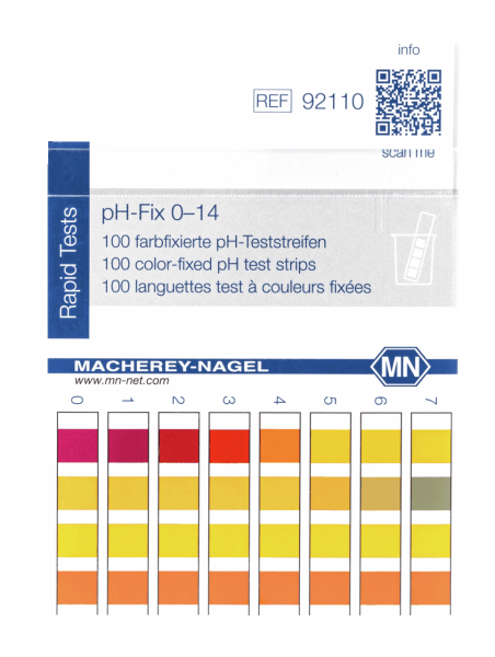 pH-Fix Indikatorstäbchen (0 - 14) - nicht blutend, Packung à 100 Stäbchen