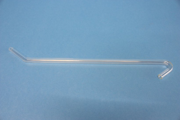 Glasrohrformteil 8 mm, S-Form: 1 stumpfer Winkel + 1 Bogen, 50/250/30 mm