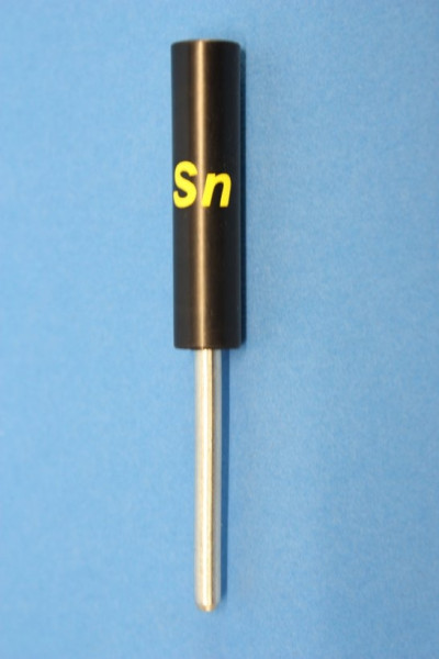 Zinn Stab-Elektroden, rund 83 mm (beschriftet)