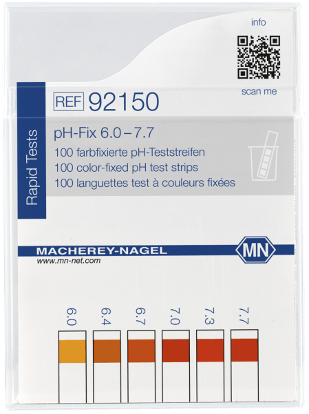 pH-Fix Indikatorstäbchen (6,0 - 7,7) - nicht blutend, Packung à 100 Stäbchen