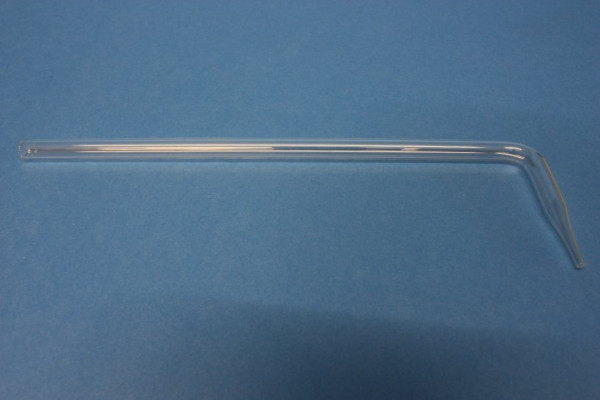 Glasrohrformteil 8mm, rechtwinklig, mit Spitze, 200/50 mm